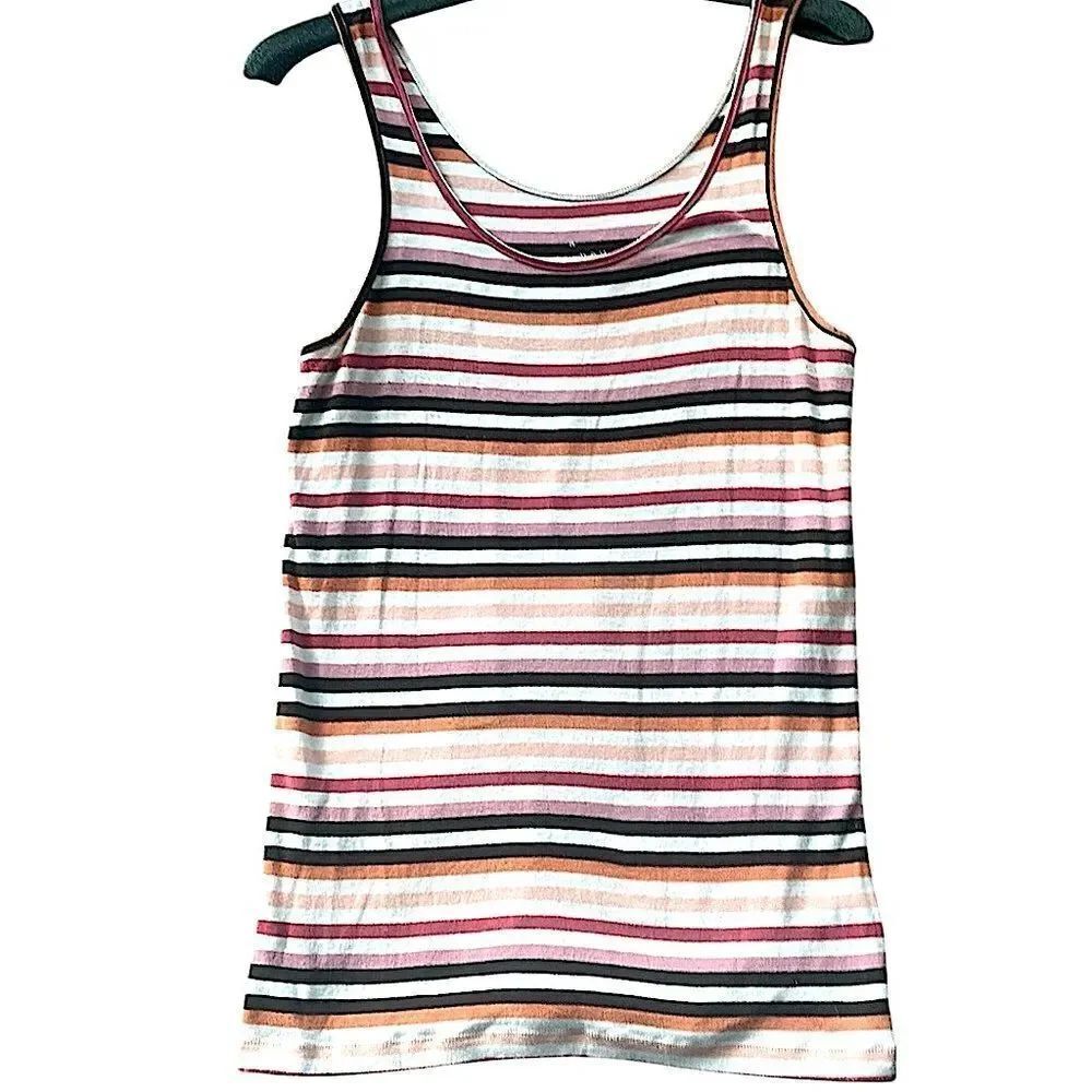 A New Day Women’s Slim Fit Striped Multicolor Tank Top
